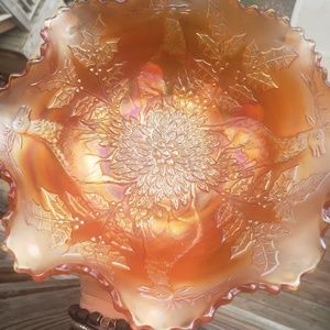 Fenton carnivalglass marigold stag and holly
